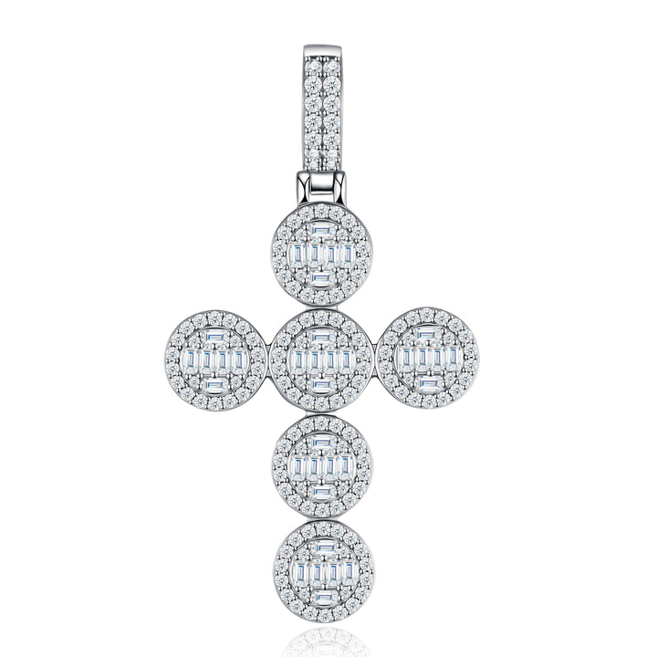 ✨ 925 Sterling Silver Premium Moissanite Cross Pendant Necklace – Platinum-Plated Elegance ✨