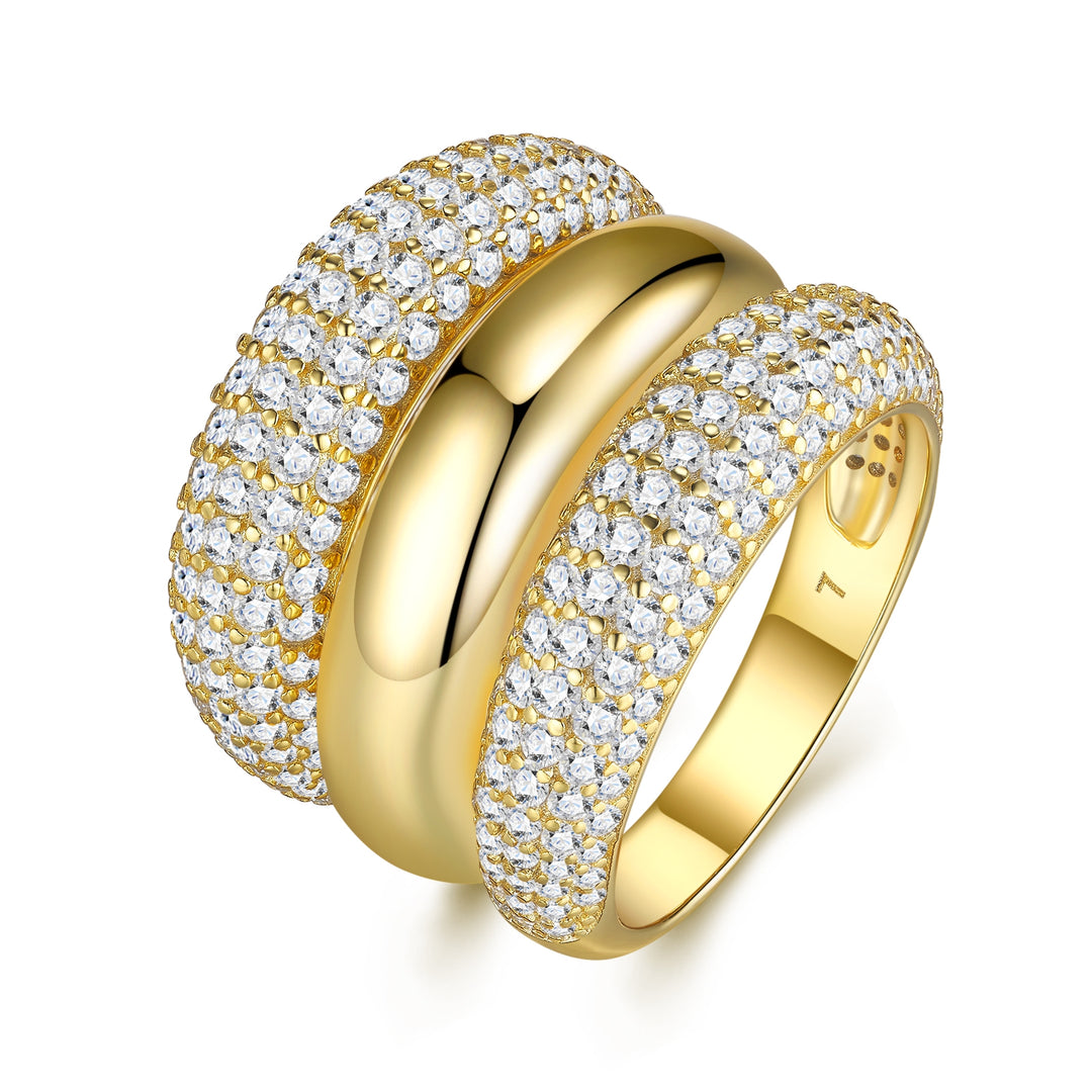 💍 Engraved Moissanite Ring – Gold-Plated S925 Silver (9.7g, Sizes 5–9) 💍