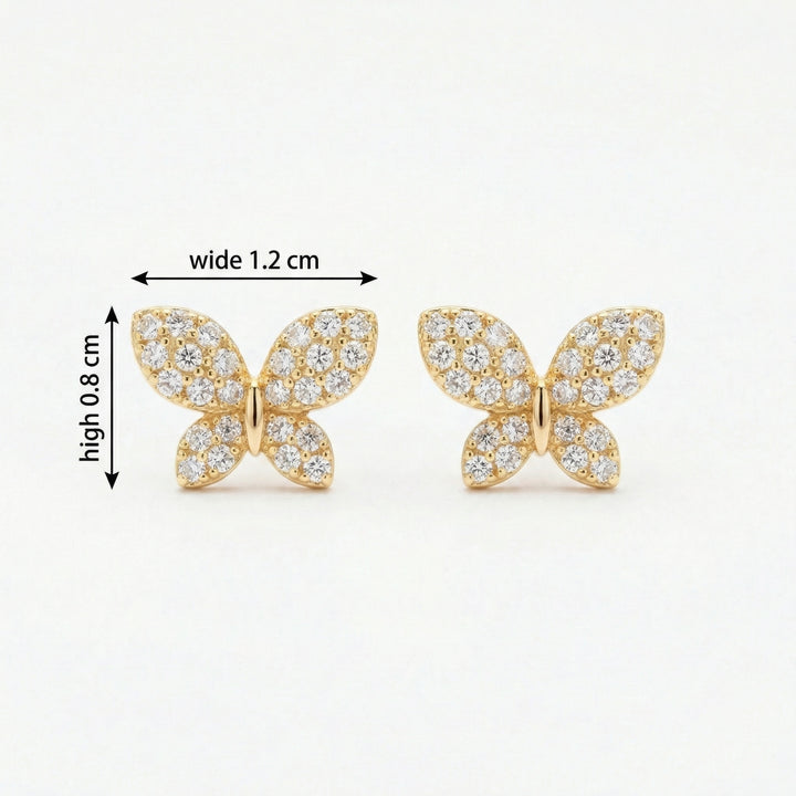 ✨ 925 Sterling Silver Elegant Pavé Butterfly Stud Earrings – Sparkling Crystal Design ✨