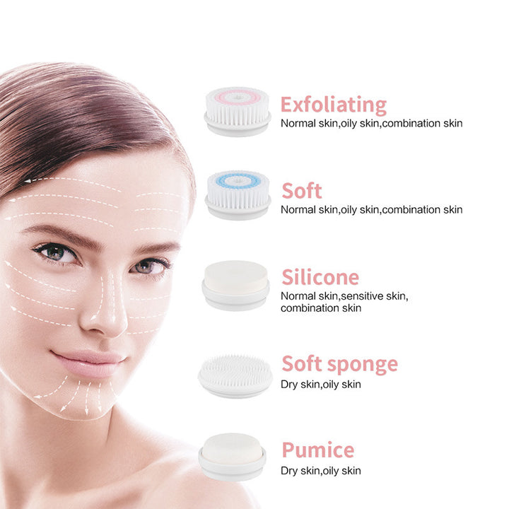 💖🧼 Rechargeable Rotary Multifunctional Cleansing Apparatus | 5-in-1 Facial Cleanser