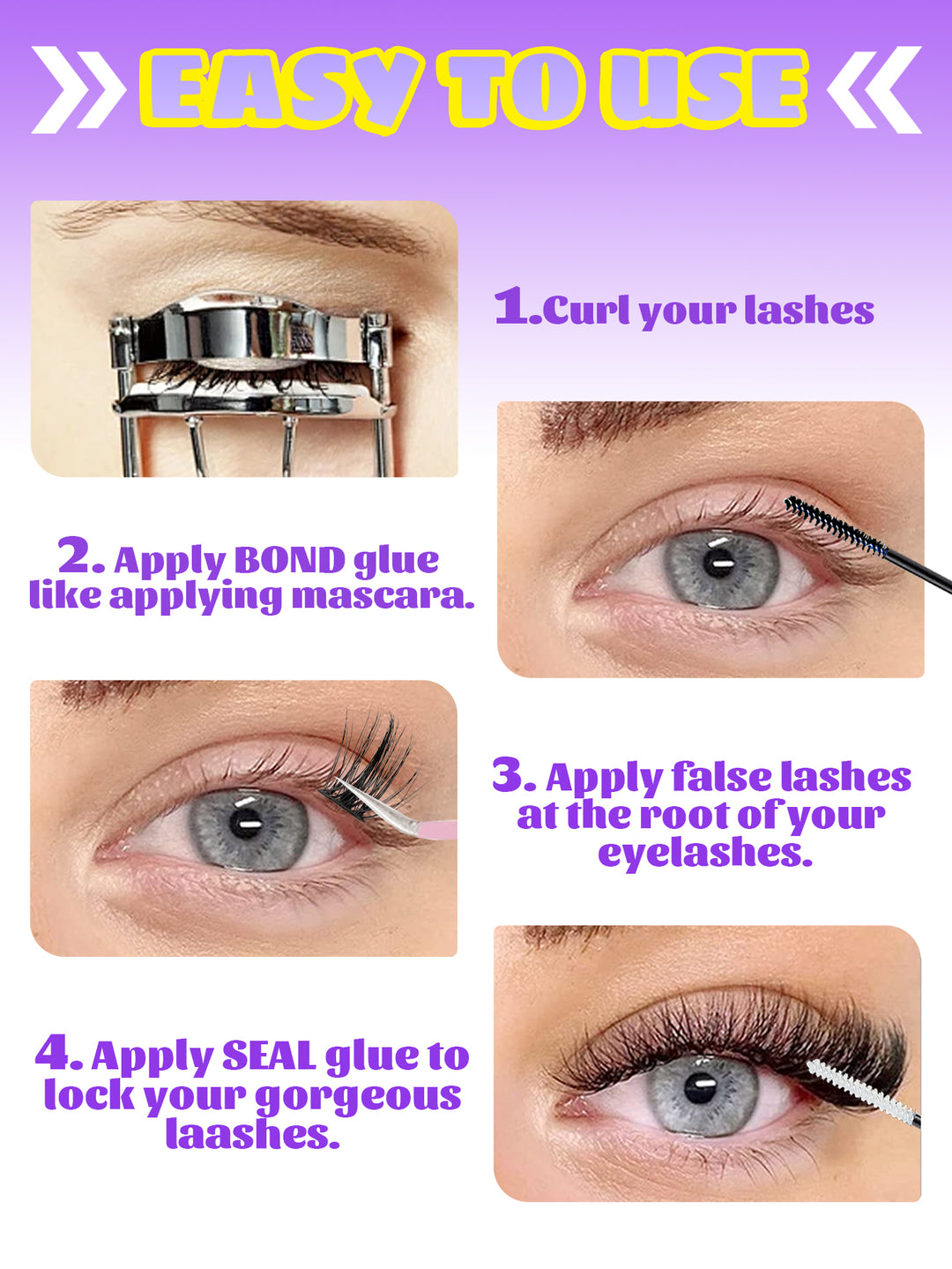 👁️✨ Multi-Style Hybrid False Eyelash Extension Set – Easy Apply Glam Lash Kit