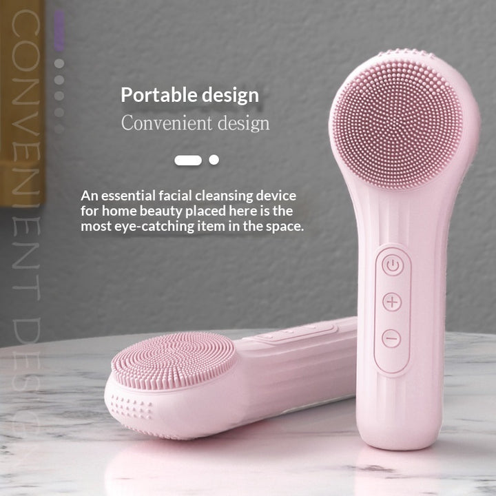 💖🧼 Heating Waterproof Deep Pore Cleansing Silicone Facial Device | Vibration Massage Beauty Tool