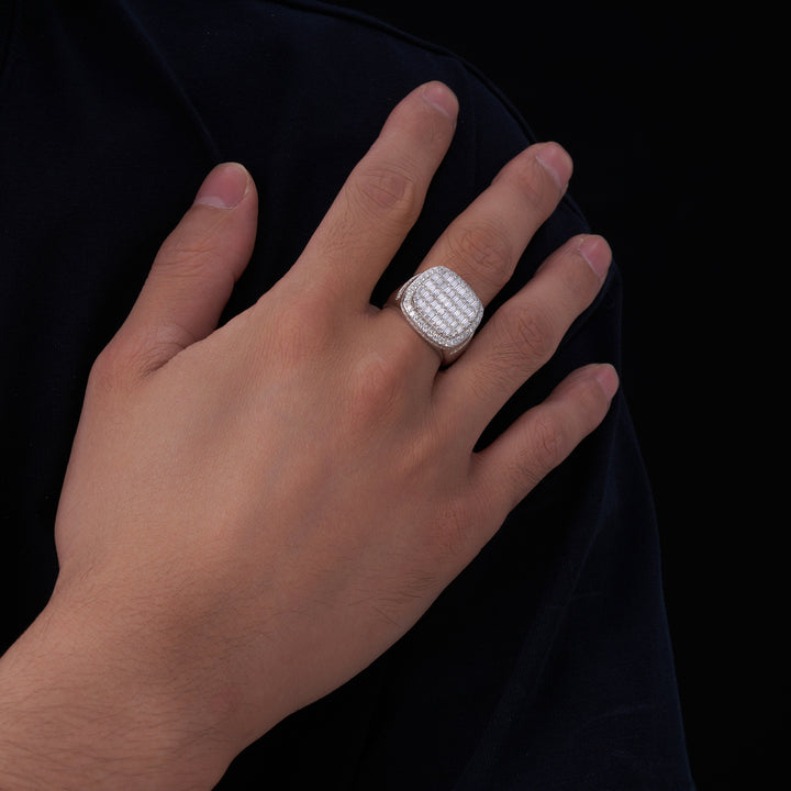 💍 Men’s Minimalist Moissanite Ring – Platinum-Plated S925 Silver (14g, Sizes 5–9) 💍