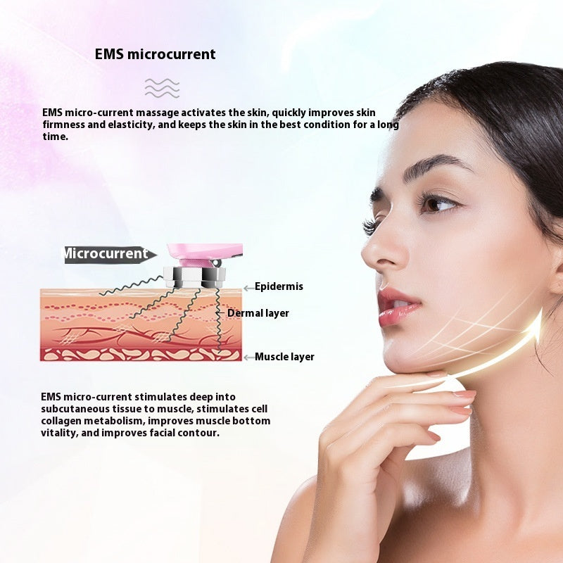 💖✨ Household Color Light Beauty Instrument | Micro-current Facial Massage & Deep Cleansing Device