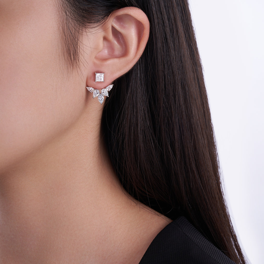 Luxury Minimalist Moissanite Earring Set – Platinum-Plated S925 Silver