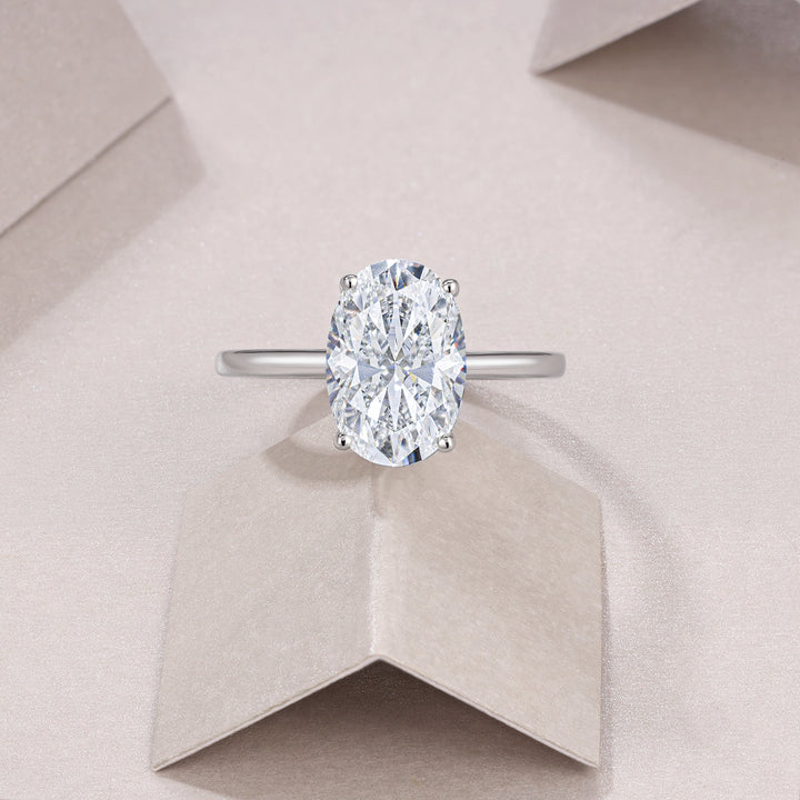 💍 Egg-Shaped Moissanite Double Rings – Platinum-Plated S925 Silver (8×12 mm) 💍