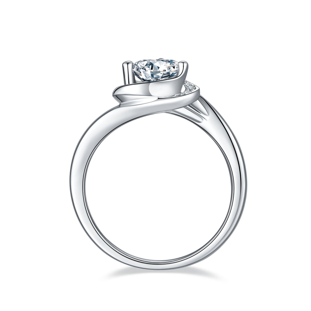 💍 1-Carat Moissanite Minimalist Ring – Platinum-Plated S925 Silver (2.9g, Sizes 5–9) 💍