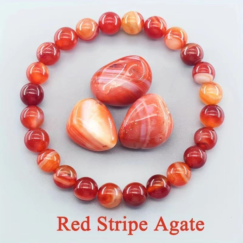 Rose Stone Agate Mixed Colorful Beads Bracelet – Unisex Zodiac Charm
