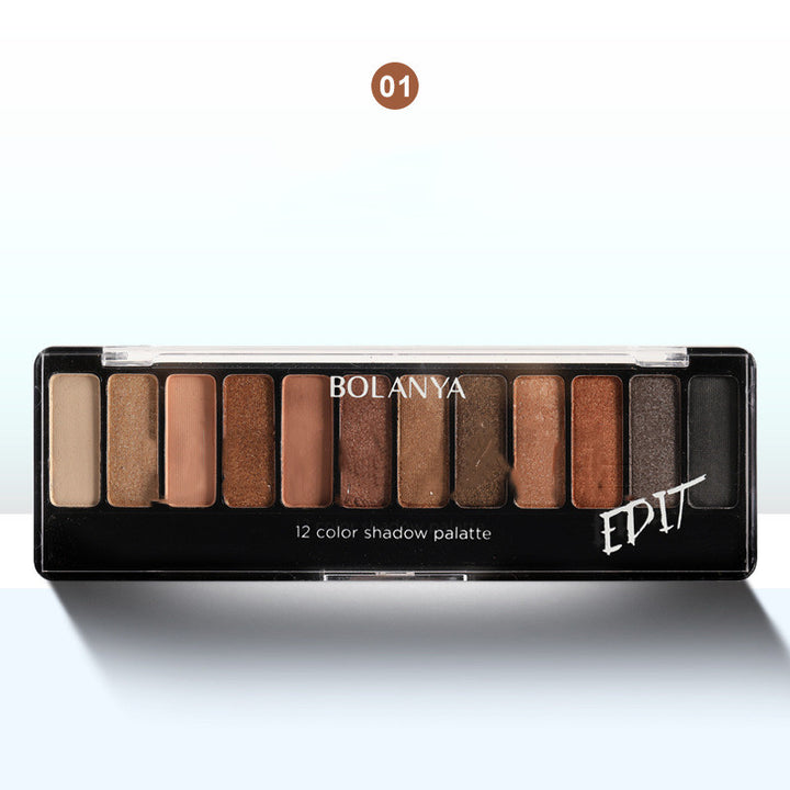 🤎 12-Color Earth Tone Eyeshadow Palette – Brown Smoky Matte & Shimmer Makeup Set ✨