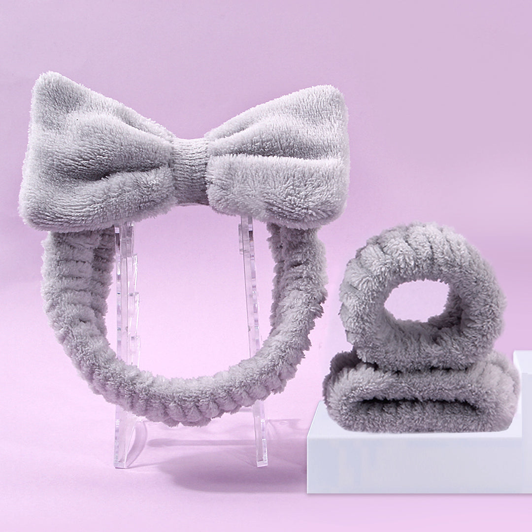 💖🧼 Facial Wash Set | Coral Fleece Hair Band + Cleansing Brushes (3/4-Piece Set)