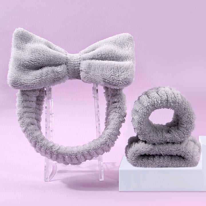 💖🧼 Facial Wash Set | Coral Fleece Hair Band + Cleansing Brushes (3/4-Piece Set)