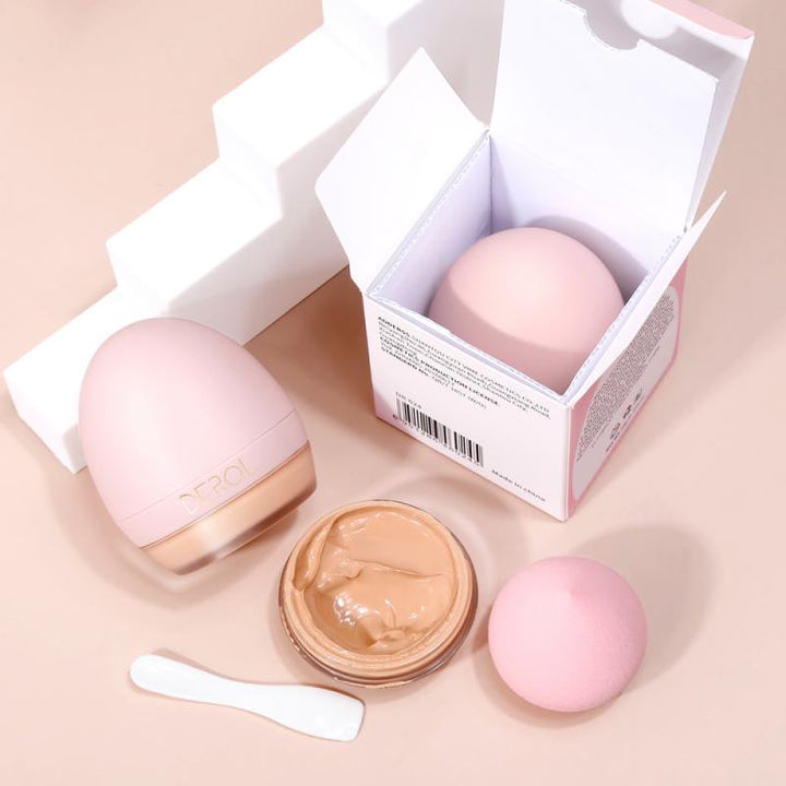 💄✨ 4-Color Lightweight Foundation Cream | Moisturizing BB Cream with Sponge