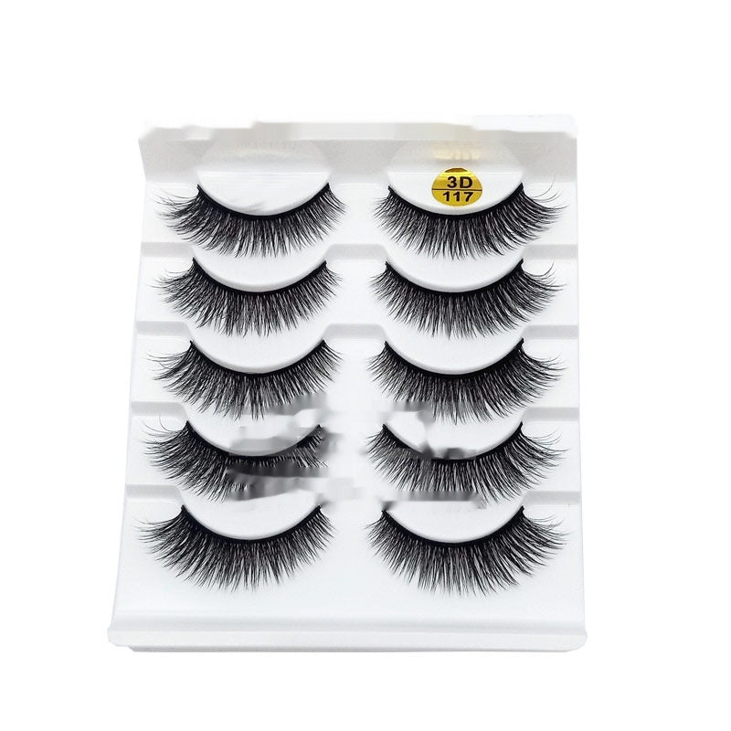 👁️✨ Multi-layer 3D Thick Big Eye False Eyelashes – 5 Pairs Set