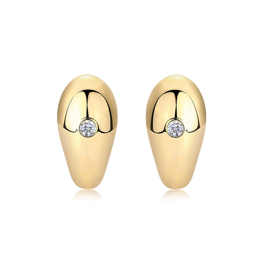 Luxury Minimalist 0.1 Carat Morganite Earrings – Gold-Plated S925 Silver