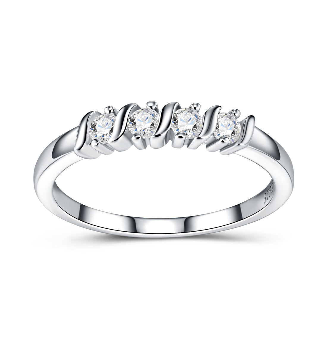 💍 Moissanite Minimalist Ring – Platinum-Plated S925 Silver (2.6g, Sizes 5–9) 💍