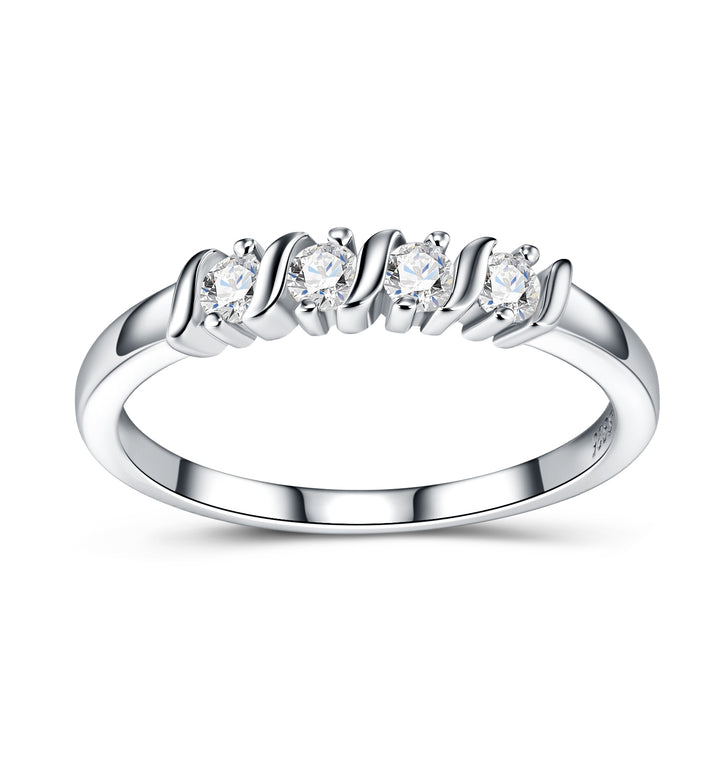 💍 Moissanite Minimalist Ring – Platinum-Plated S925 Silver (2.6g, Sizes 5–9) 💍