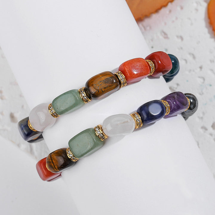 Natural Crystal Beaded Bracelet – Hematite & Blue Phosphorus Gray Popular Design