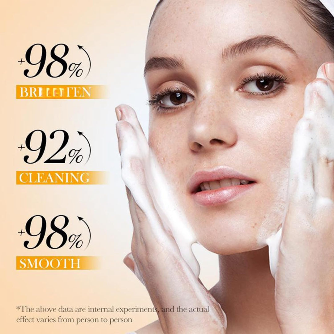 🧼💗 Amino Acid Foaming Facial Cleanser with Silicone Brush | Gentle Deep Clean for All Skin Types