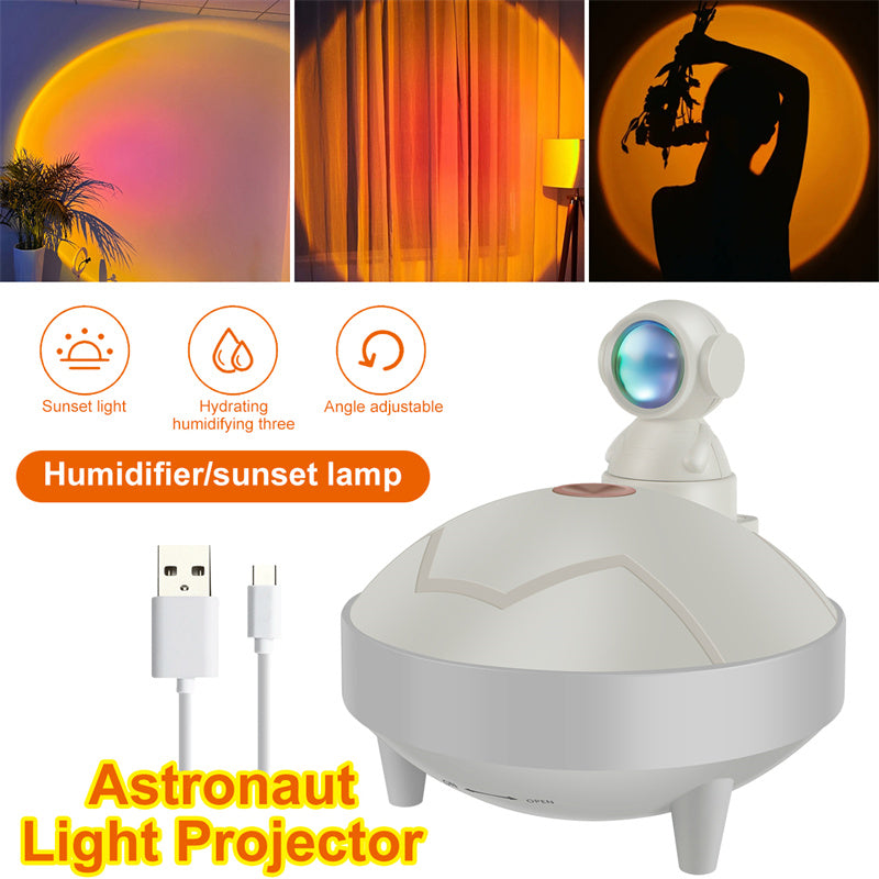 👨‍🚀🌇 Astronaut Sunset Lamp Humidifier | 360° Projection Light & Mist Diffuser ✨