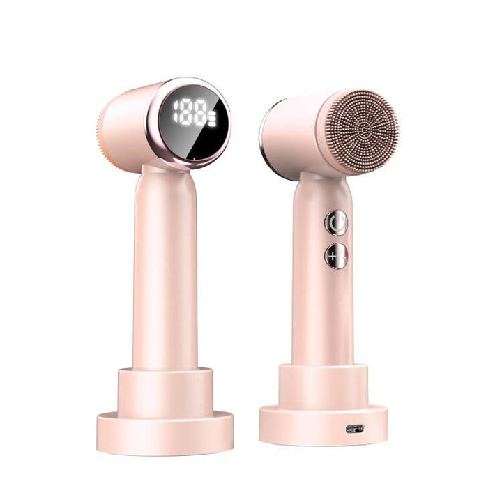 💖🌀 6-in-1 Electric Facial Cleansing Brush | Hot & Cold Compress Display Device