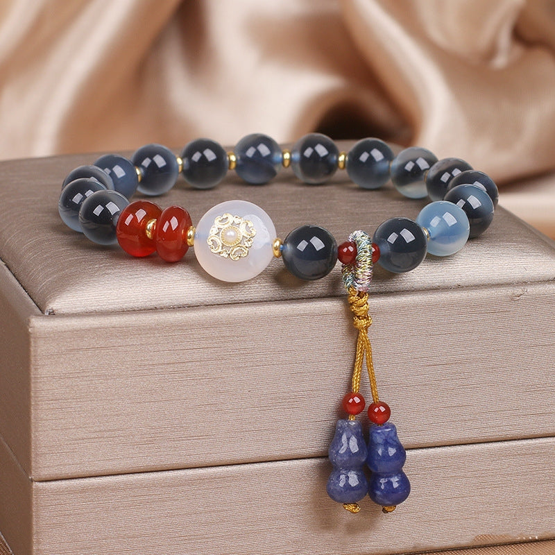 Sugar Heart Agate Bracelet – Niche Ethnic Design for Women