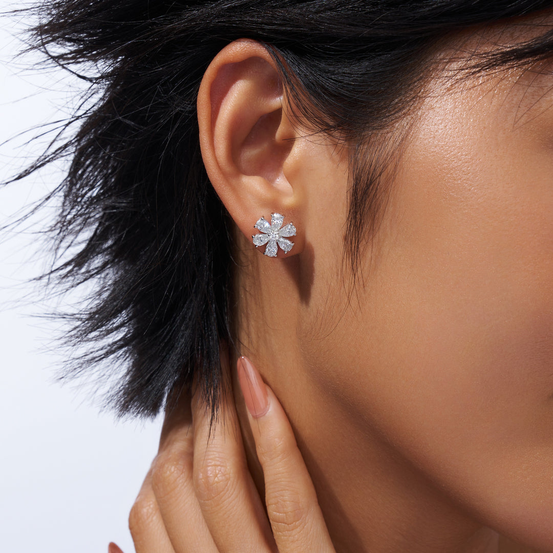Luxury Minimalist Pear-Shaped Moissanite Earrings – Platinum-Plated S925 Silver