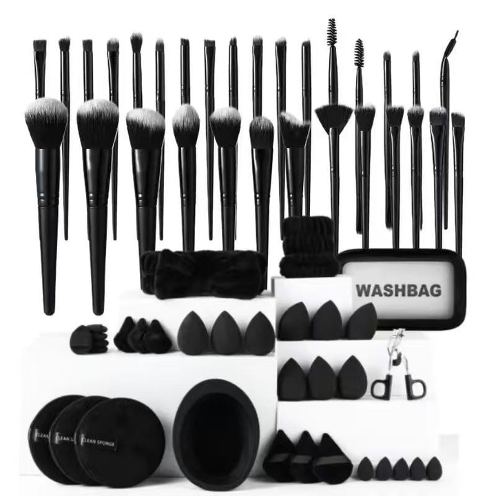 ✨ Black Makeup Brush Set — Eye Shadow & Full Face Beauty Tools 💄🖤