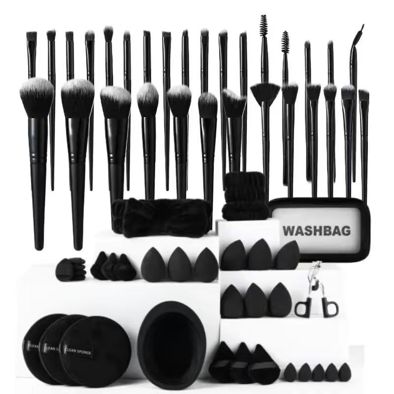 ✨ Black Makeup Brush Set — Eye Shadow & Full Face Beauty Tools 💄🖤