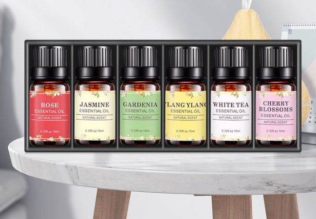 ✨ Aromatherapy Oil Set — White Tea, Rose & Gardenia (10ml Each) 🌿🌸