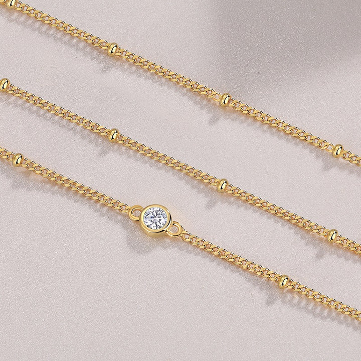 Luxury Minimalist Moissanite Bracelet – Platinum-Plated S925 Silver, Adjustable, GRA Certified
