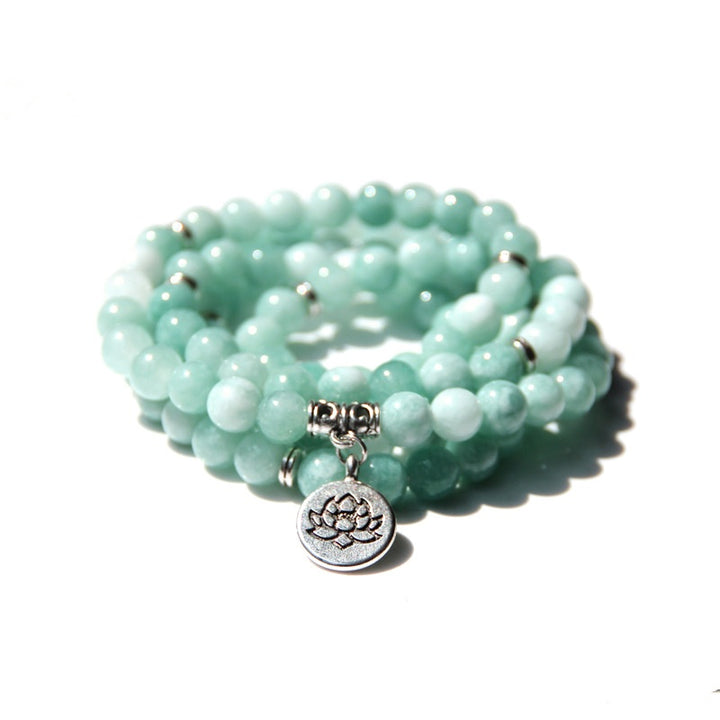 Women’s Fashion Vintage Natural Stone Bracelet – Angel Echeveria & Lotus Design
