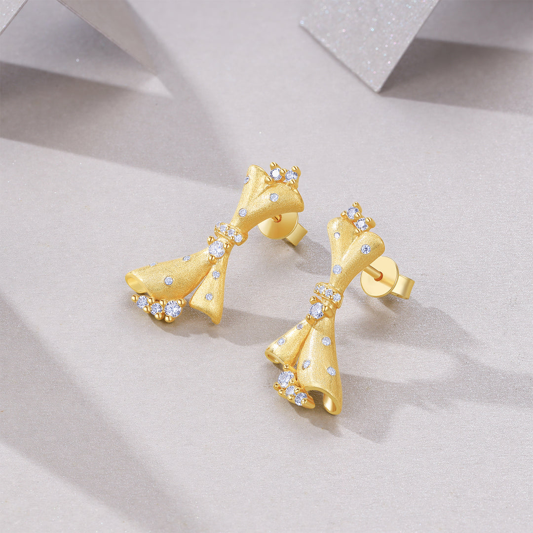 Luxury Minimalist Moissanite Earrings – Gold-Plated S925 Silver