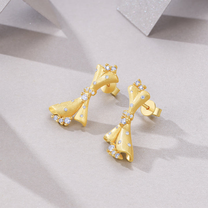 Luxury Minimalist Moissanite Earrings – Gold-Plated S925 Silver