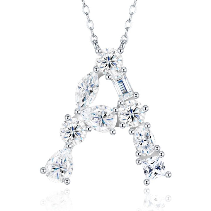 Luxury 26-Letter Moissanite Pendant Necklace – Gold-Plated S925 Silver