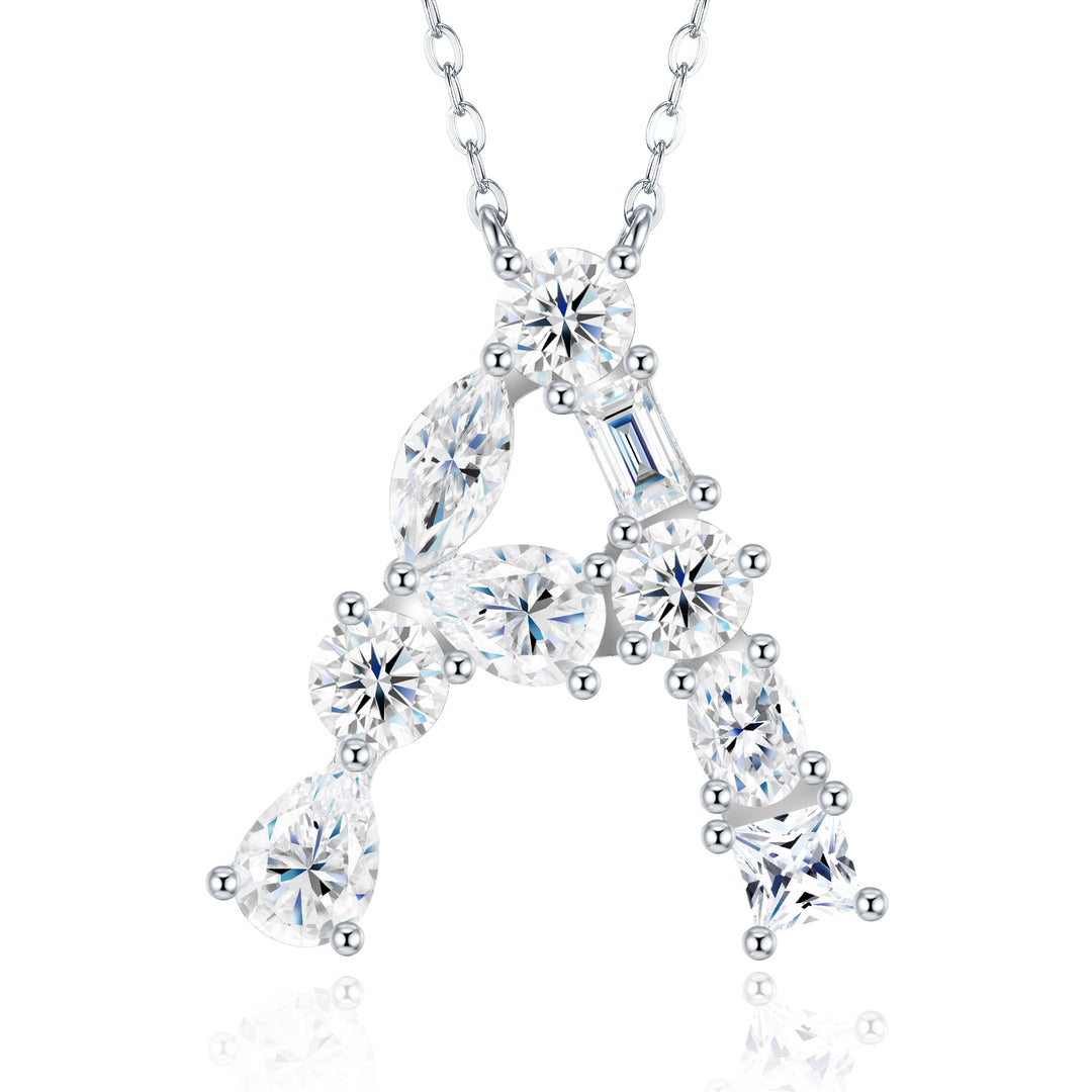 Luxury 26-Letter Moissanite Pendant Necklace – Gold-Plated S925 Silver