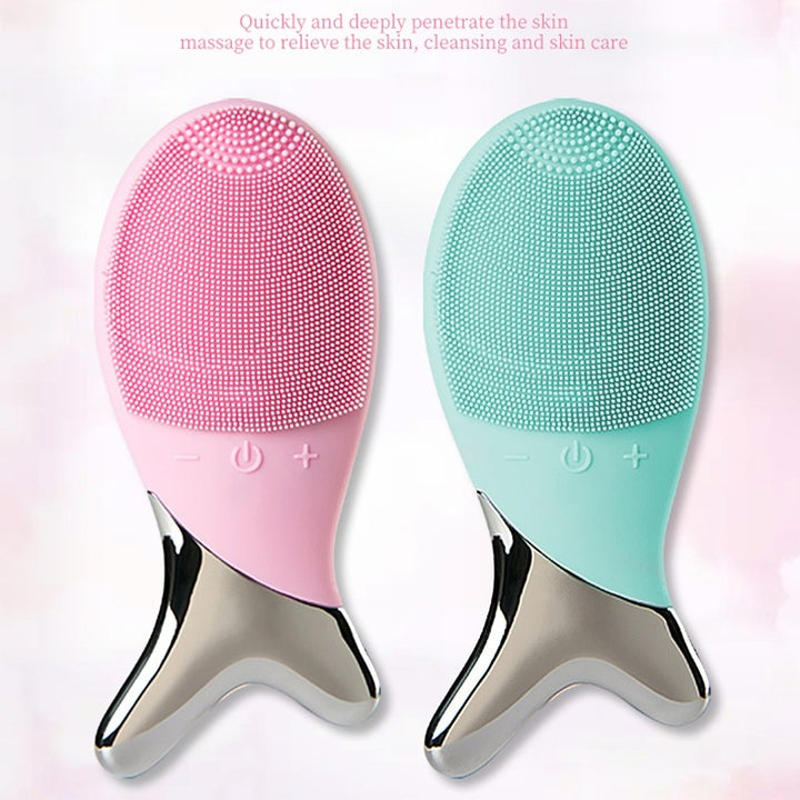💖🌀 Silicone Gel Cleansing System | Electric Facial Cleaning & Vibration Massager