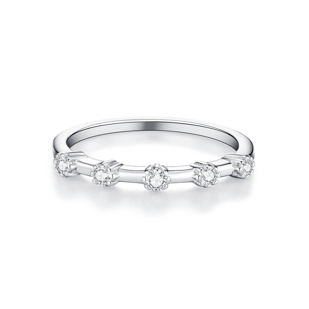 Luxury Minimalist Moissanite Ring – Platinum-Plated S925 Silver, GRA Certified, Lightweight