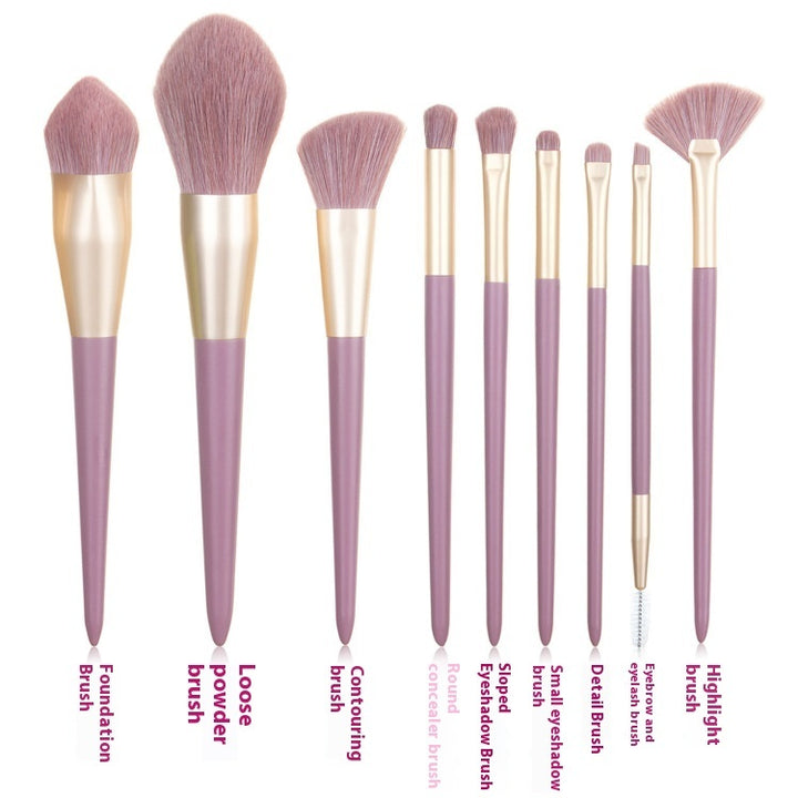 ✨ 9-Piece Soft Hair Makeup Brush Set — Beauty Tools Kit 💄