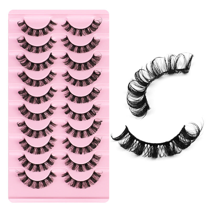 👁️✨ DD Curve False Eyelashes – Thick Volume 10 Pairs Handmade Lash Set