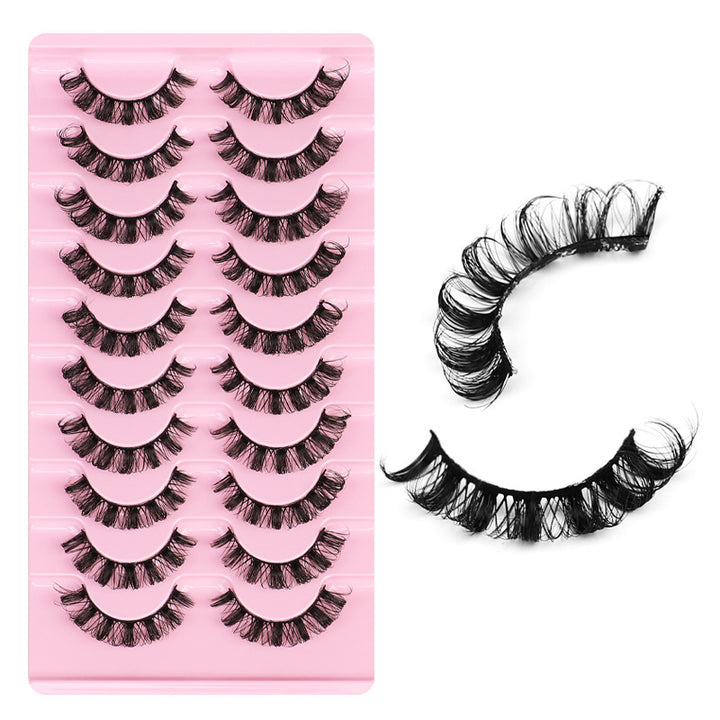 👁️✨ DD Curve False Eyelashes – Thick Volume 10 Pairs Handmade Lash Set