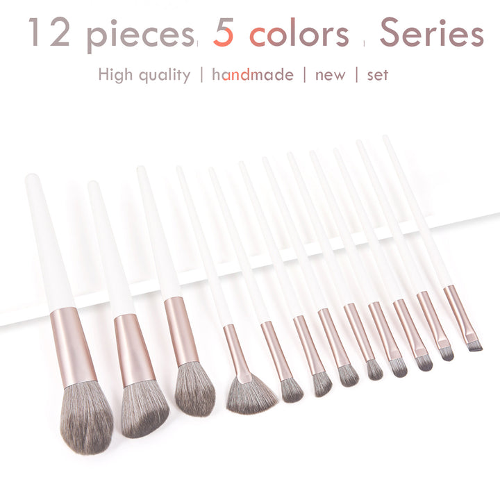 🖌️ 12-Piece Makeup Brush Set with Makeup Bag – Professional Face & Eye Brush Kit (4 Colors) 💄✨