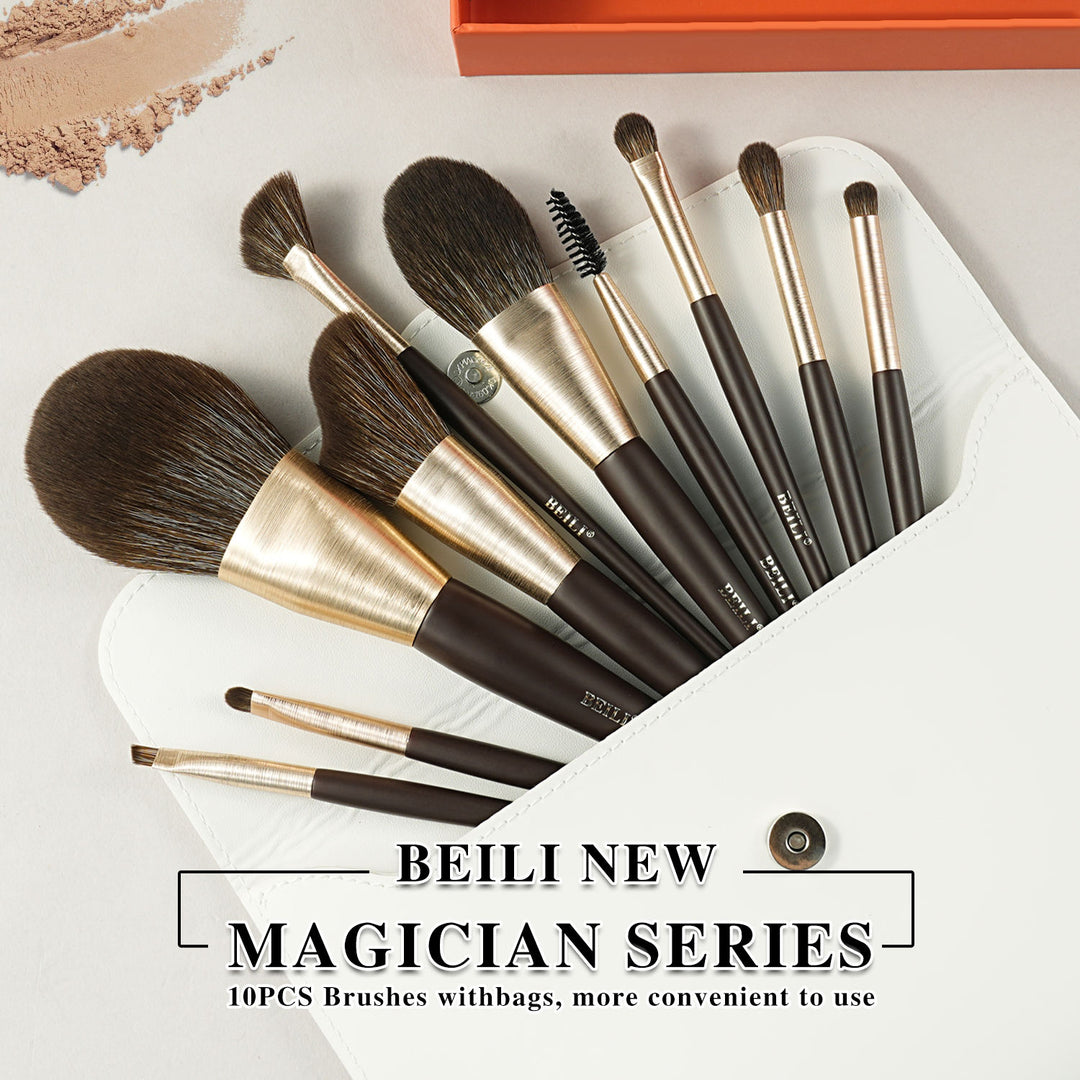 ✨ 10-Piece Rose Gold Vegan Makeup Brush Set — Professional Beauty Tools 💄🌹