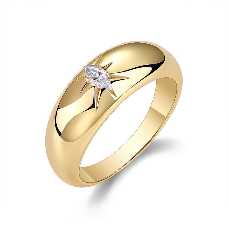 💍 Eight-Finger Radiance Ring – Gold-Plated S925 Silver (3.8g, Sizes 5–9) 💍