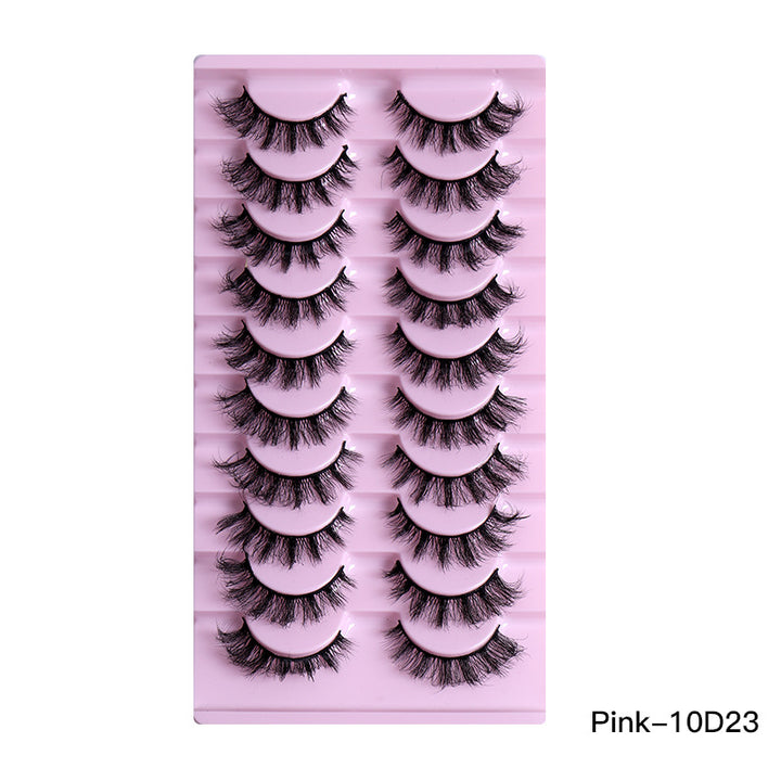 👁️✨ 10 Pairs Natural Thick Curly Eyelashes – Soft Volume False Lashes Set