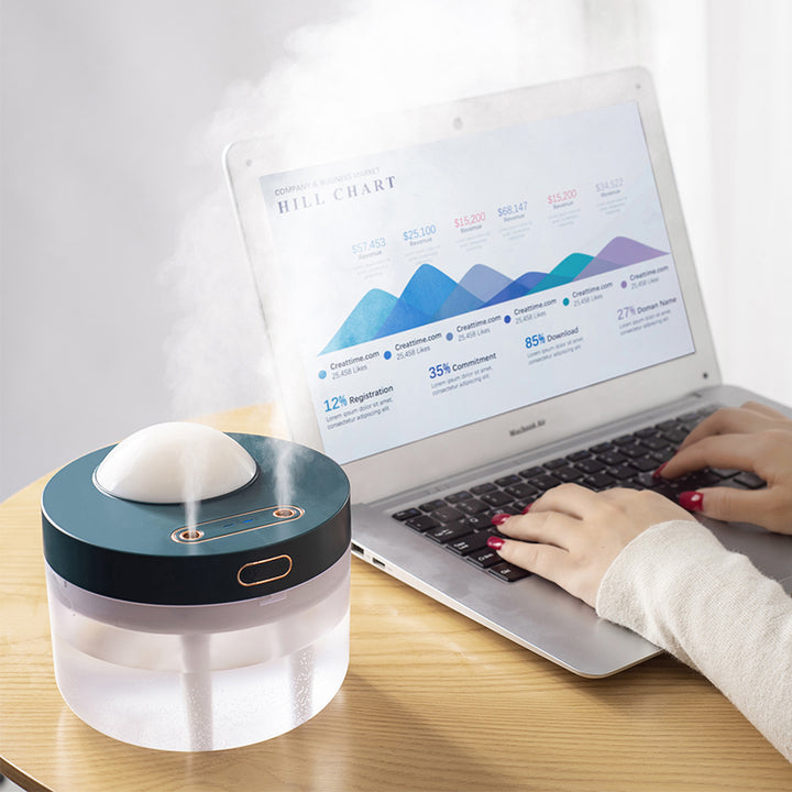 🌙💧 Projection Humidifier | Rotating Night Light + Dual Spray Mist Maker