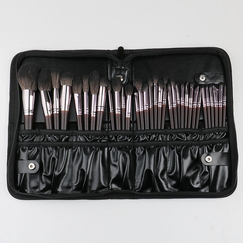 🖌️ 33-Piece High-End Makeup Brush Set – Animal Hair & Synthetic Fiber with Wooden Handles 💄✨