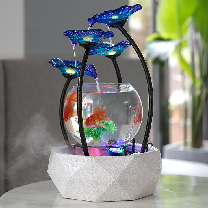 🌊💧 Flowing Water Ceramic Fountain Humidifier | Fish Tank Style Living Room Decor ✨