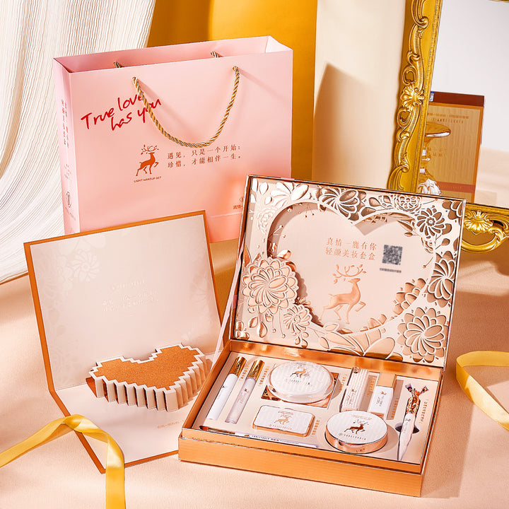 💄 10-Piece Makeup Set for Beginners – Student Beauty Kit in Pink Travel Handbag ✨