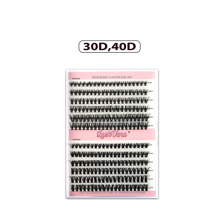 👁️✨ Segmented False Eyelashes – Thick Curl 12 Rows (30D/40D DIY Lash Kit)