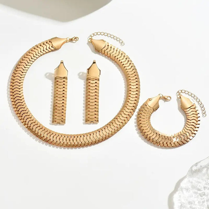 Women’s Wheat Ear Jewelry Set – Bracelet, Necklace & Earring Set
